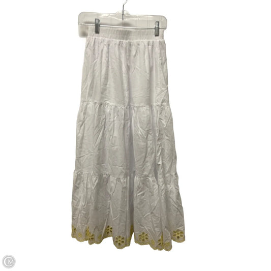 Skirt Maxi By Francesca's In White & Yellow, Size: 0
