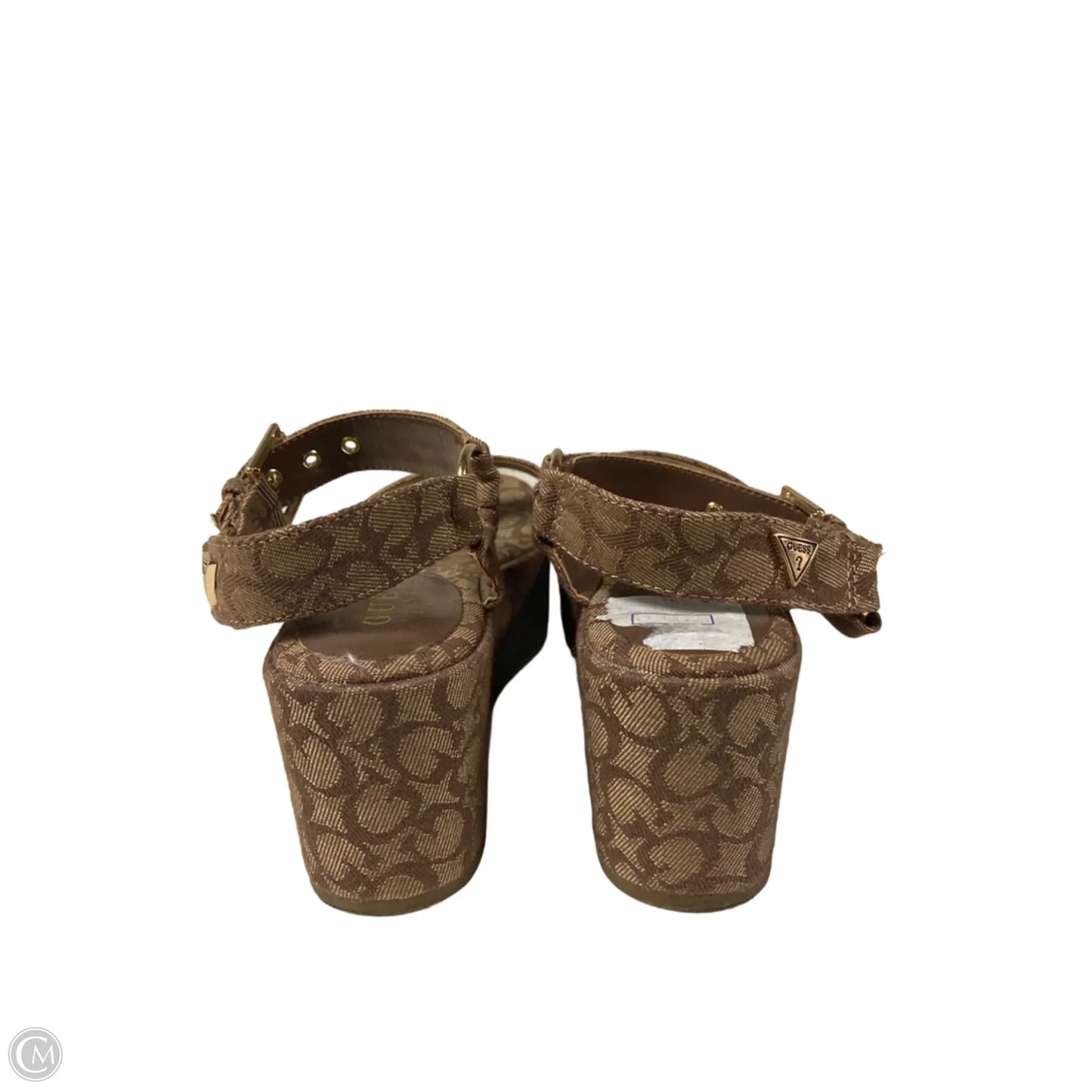 Sandals Heels Platform By Guess In Brown, Size: 5.5