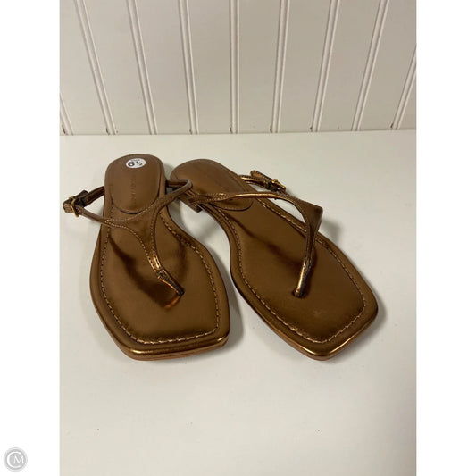 Sandals Flats By White House Black Market In Gold, Size: 6.5