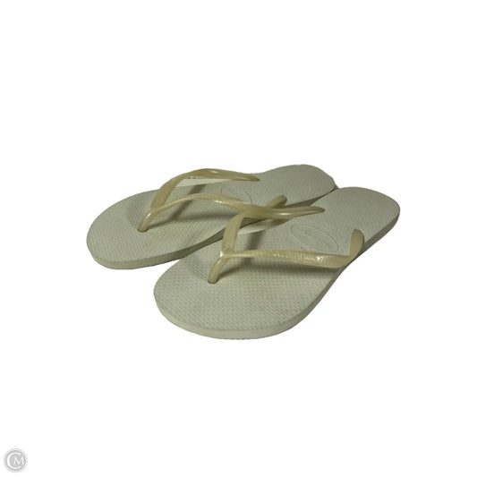 Sandals Flip Flops By Havaianas In White, Size: 8.5