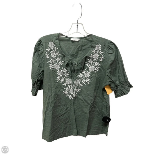 Top Short Sleeve By Lucky Brand In Green, Size: L