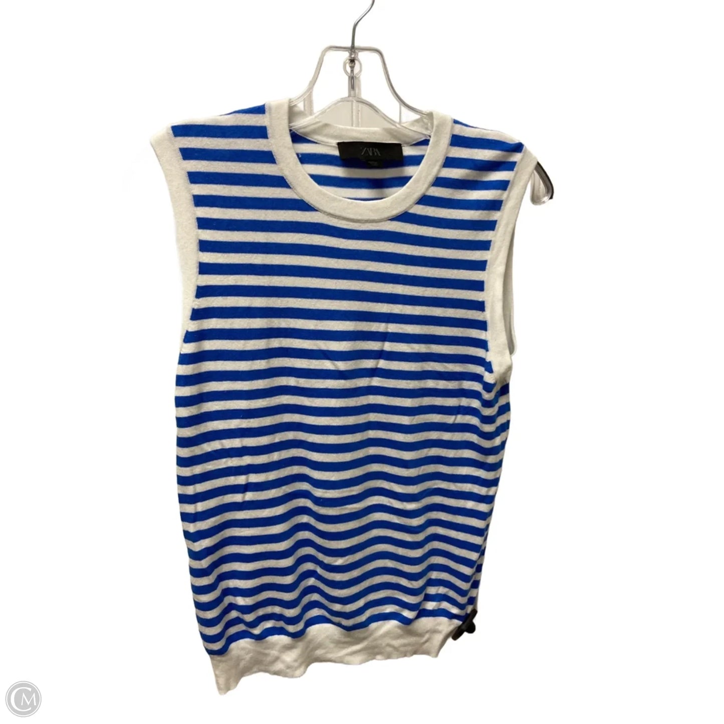 Top Sleeveless By Zara In Striped Pattern, Size: L