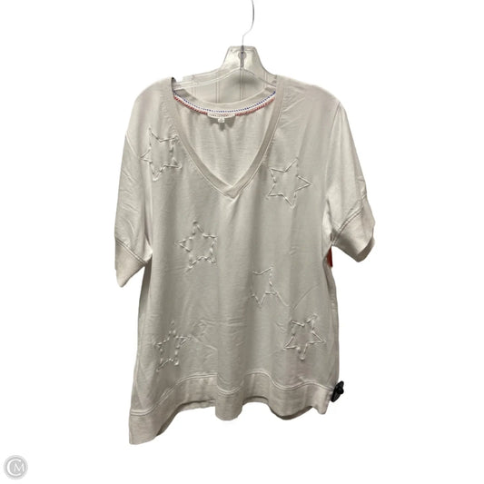 Top Short Sleeve By Jane And Delancey In White, Size: 1x
