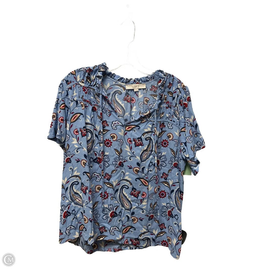 Top Short Sleeve By Loft In Blue, Size: M