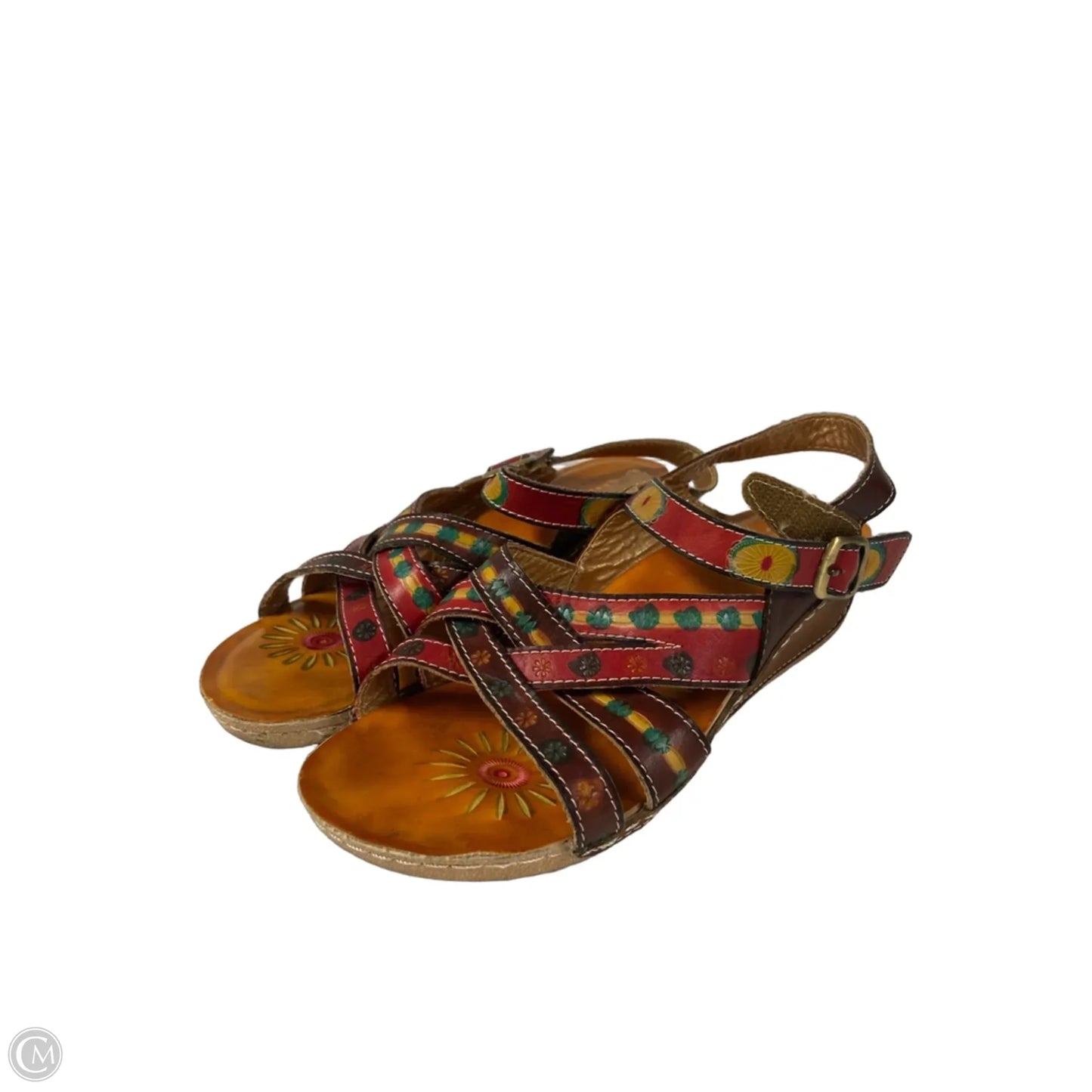 Sandals Flats By Spring Step In Orange, Size: 7.5