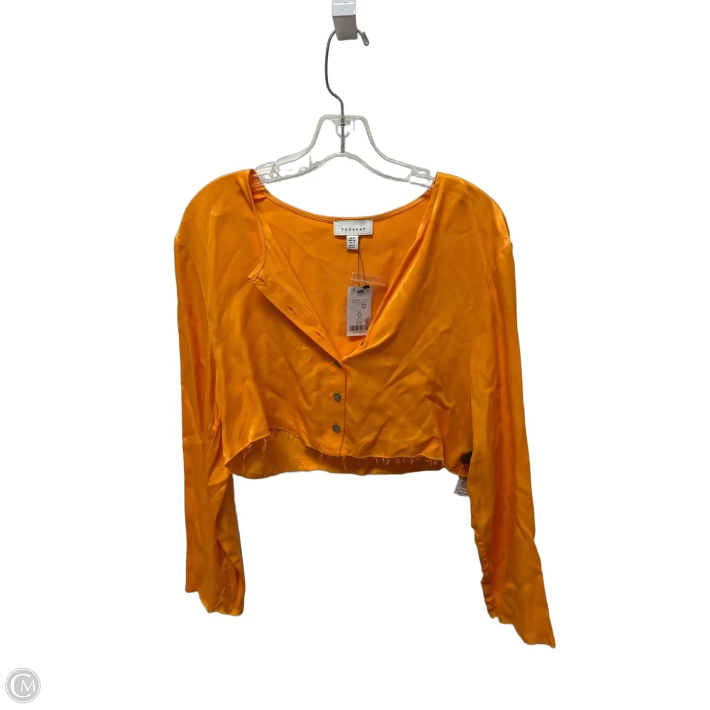 Top Long Sleeve By Topshop In Orange, Size: S