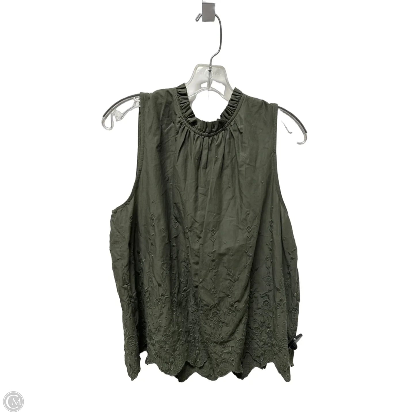 Top Sleeveless By Loft In Green, Size: L