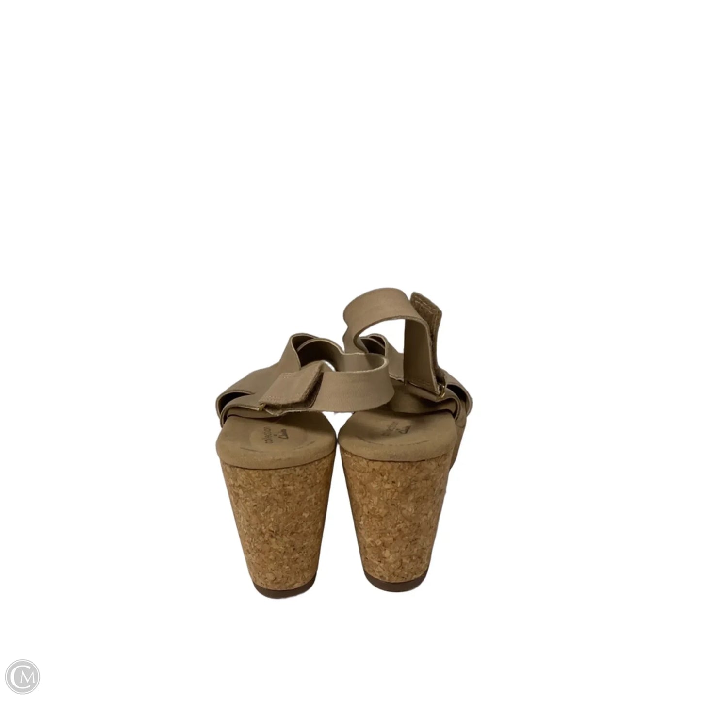 Sandals Heels Block By Clarks In Tan, Size: 12