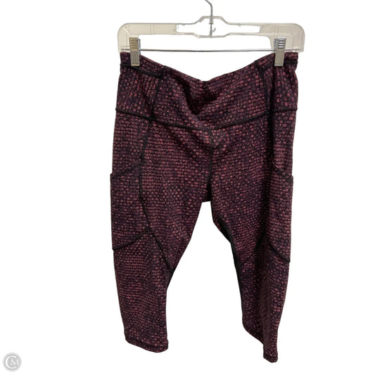 Athletic Leggings Capris By Lululemon In Maroon, Size: M