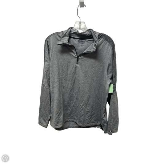 Athletic Top Long Sleeve Collar By Champion In Grey, Size: 1x
