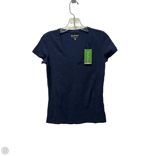 Top Short Sleeve Designer By Lilly Pulitzer In Navy, Size: Xs