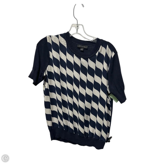 Top Short Sleeve By Ann Taylor In Navy, Size: S