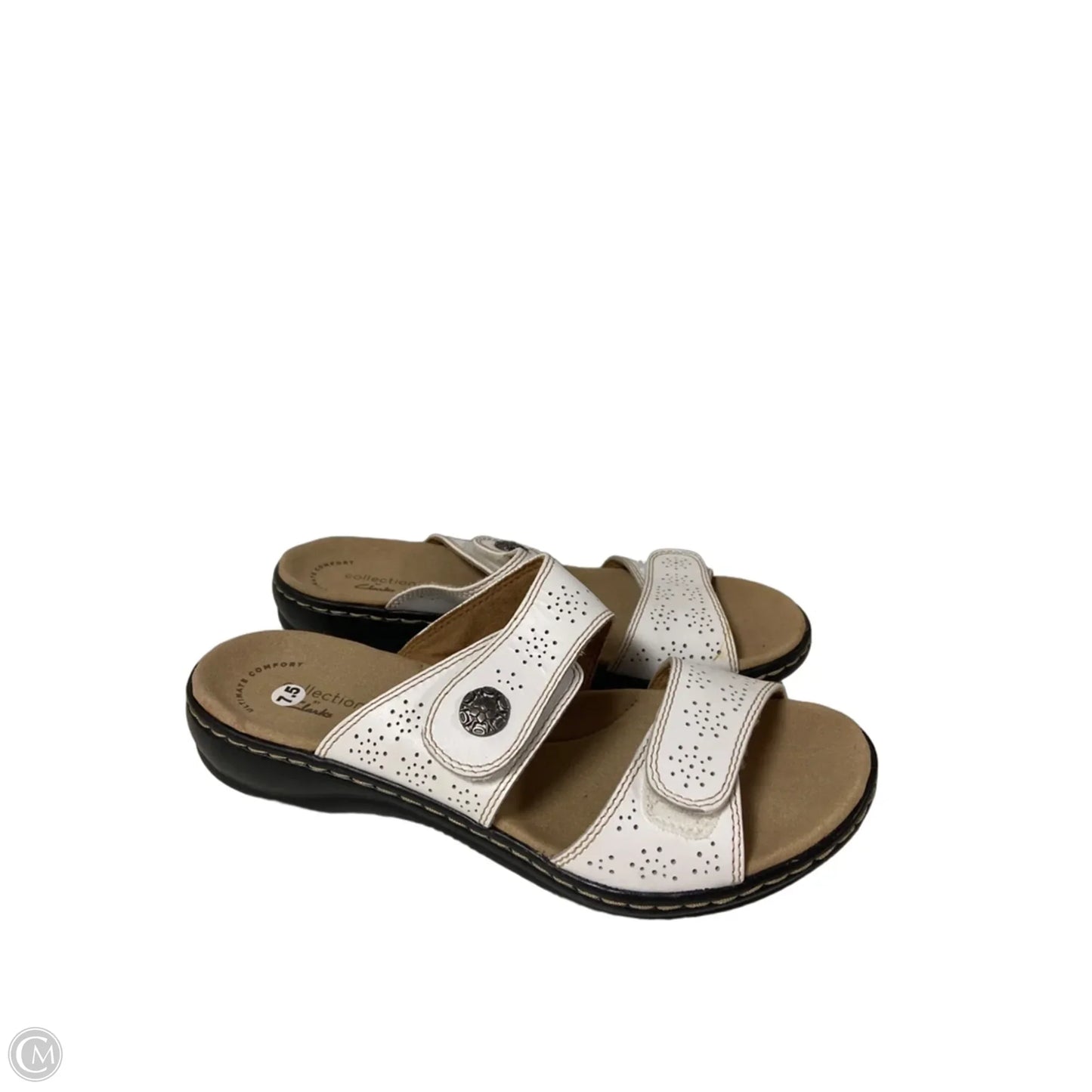 Sandals Flats By Clarks In White, Size: 7.5