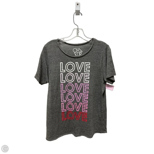 Top Short Sleeve By Chaser In Grey, Size: L