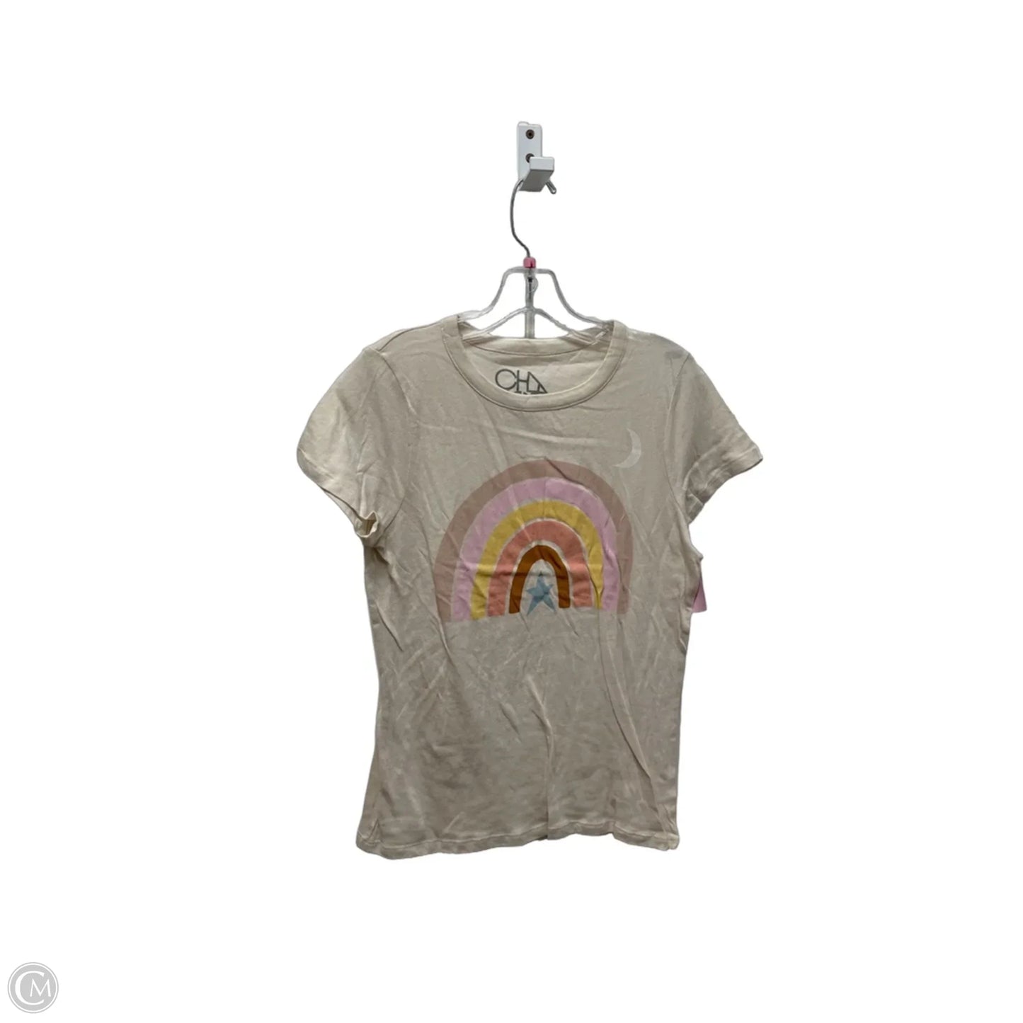 Top Short Sleeve By Chaser In Cream, Size: L