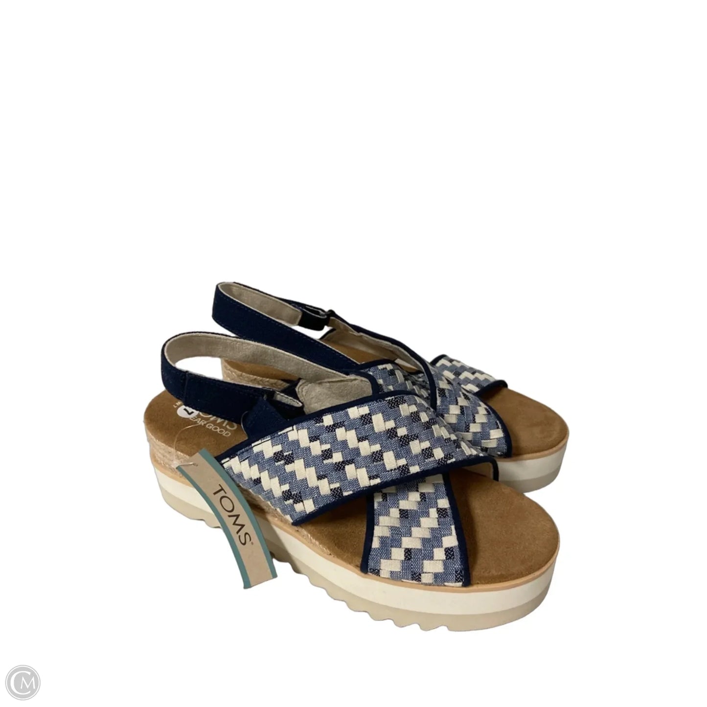 Sandals Heels Block By Toms In Blue, Size: 7