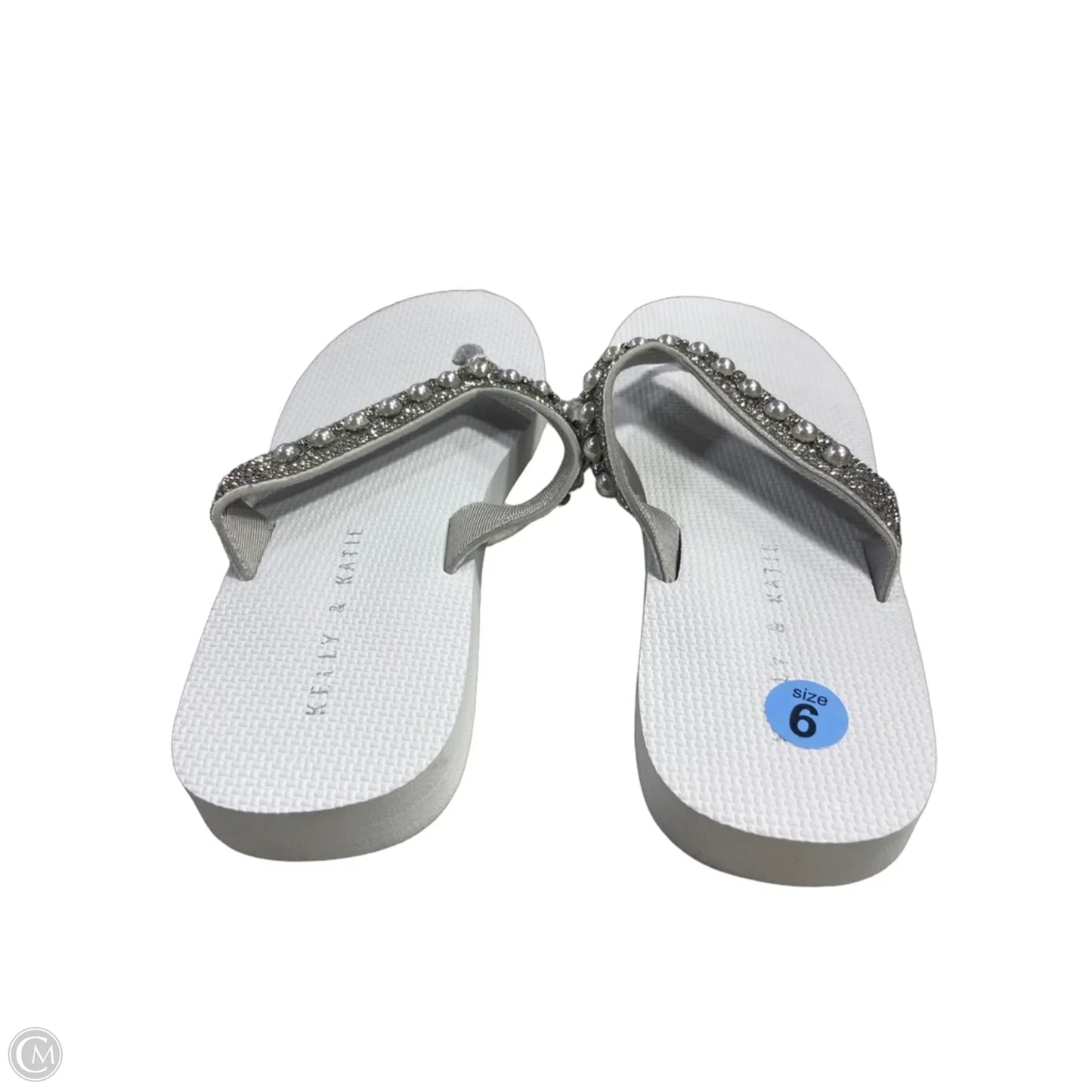 Sandals Flip Flops By Kelly And Katie In White, Size: 6