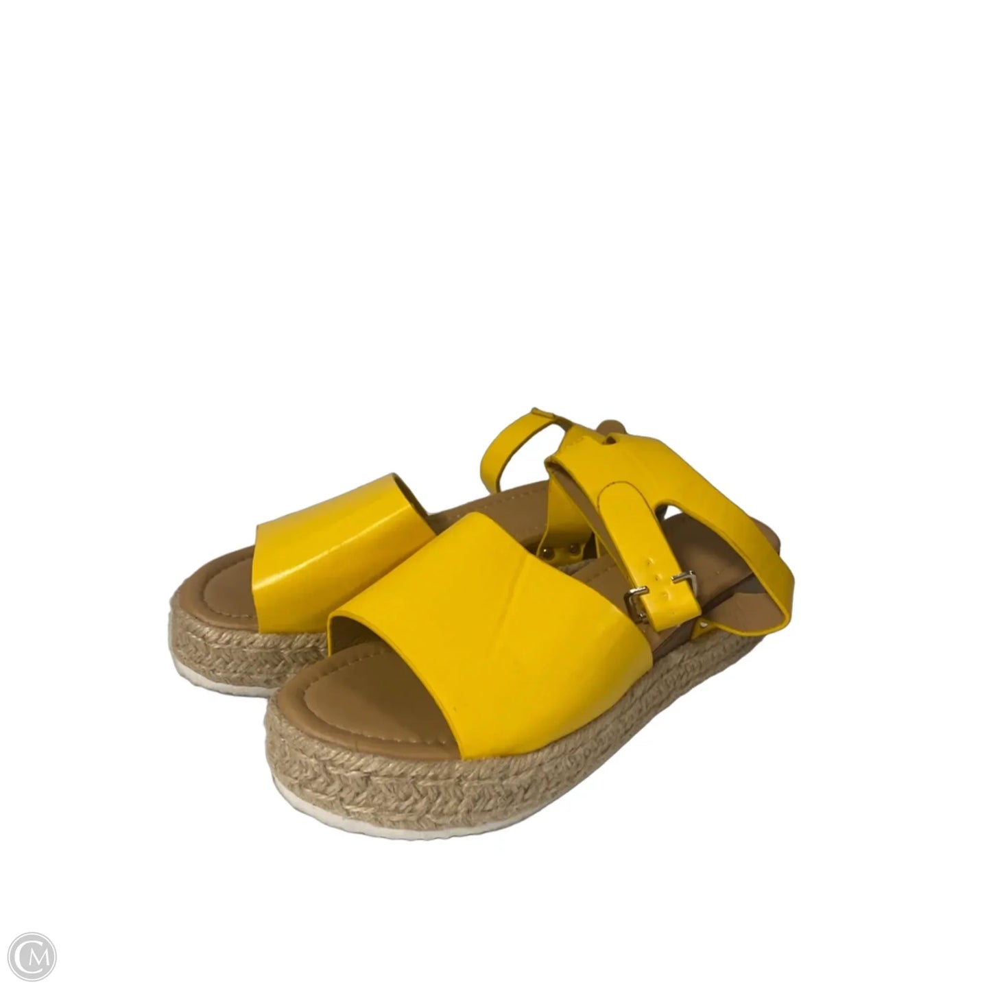 Sandals Heels Block By Clothes Mentor In Yellow, Size: 10