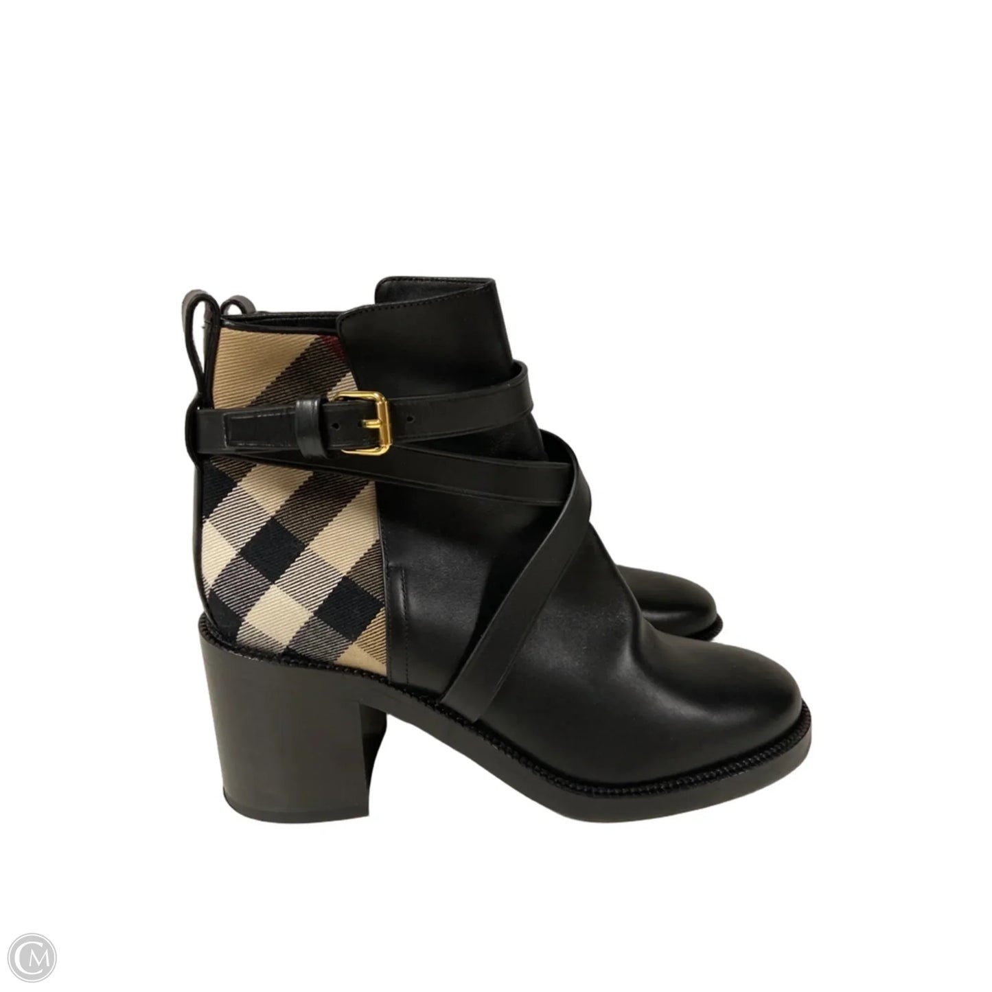 Boots Luxury Designer By Burberry In Black, Size: 7.5