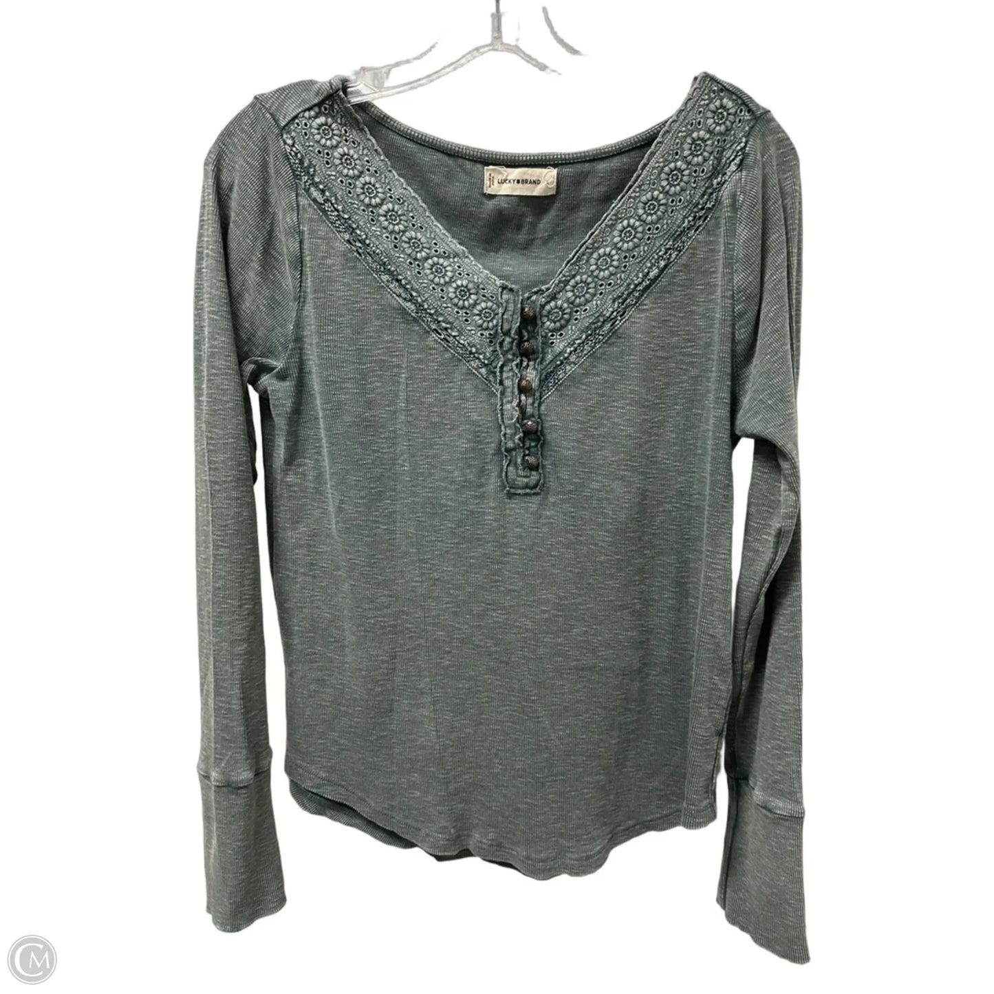 Top Long Sleeve By Lucky Brand In Green, Size: L