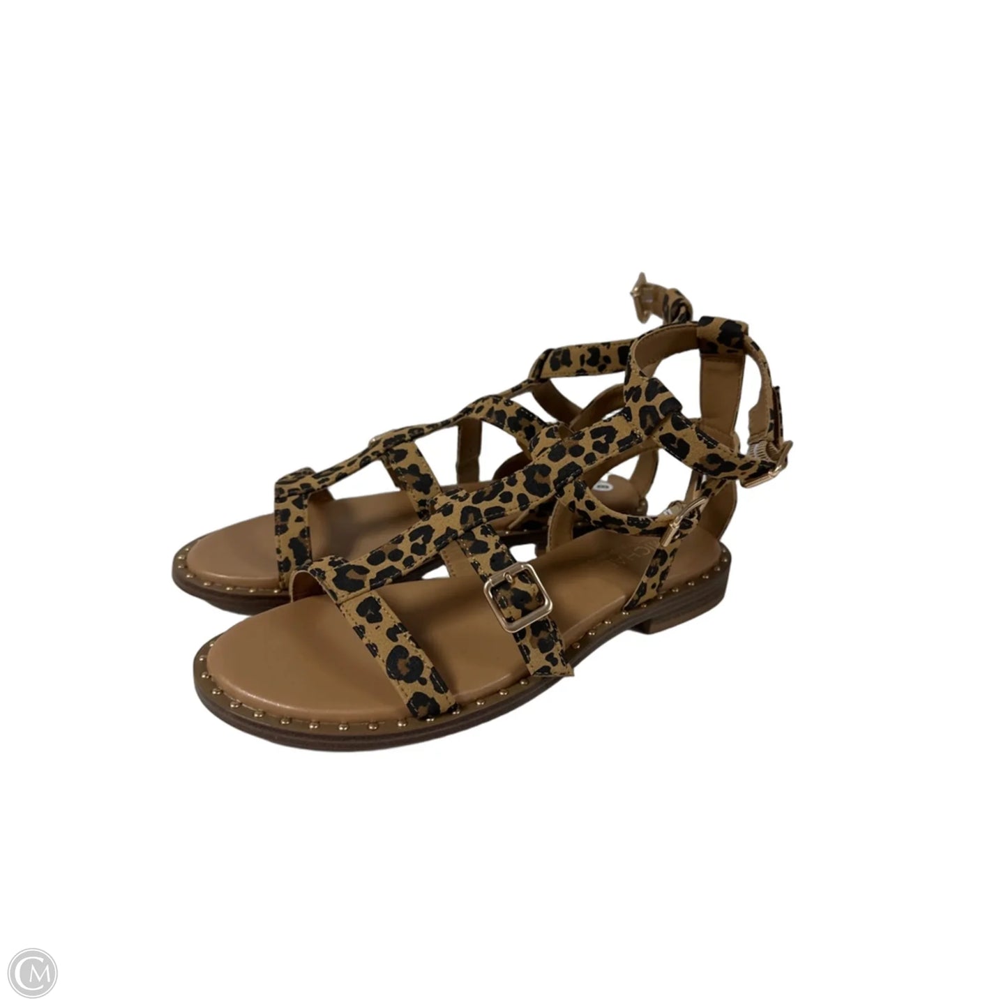 Sandals Flats By Michael Shannon In Animal Print, Size: 8