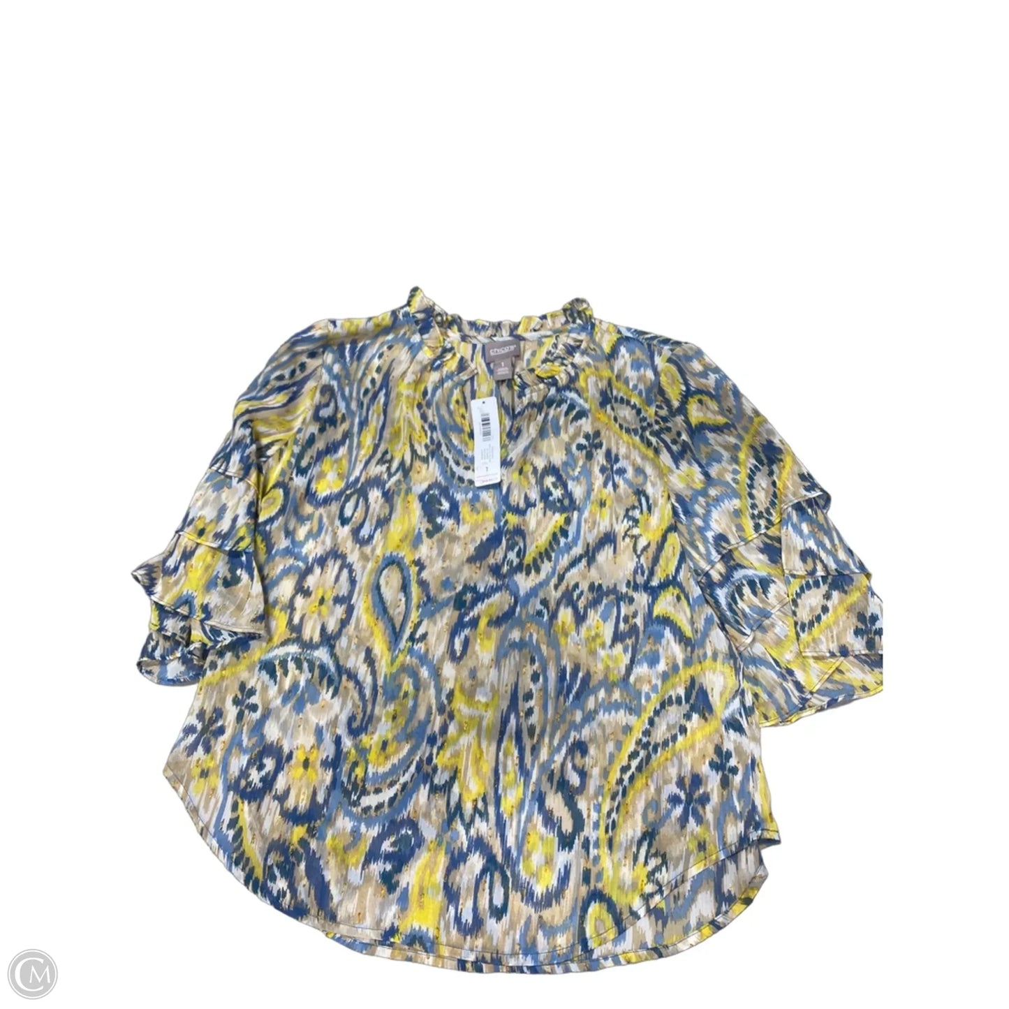 Top Long Sleeve By Chicos In Yellow, Size: M