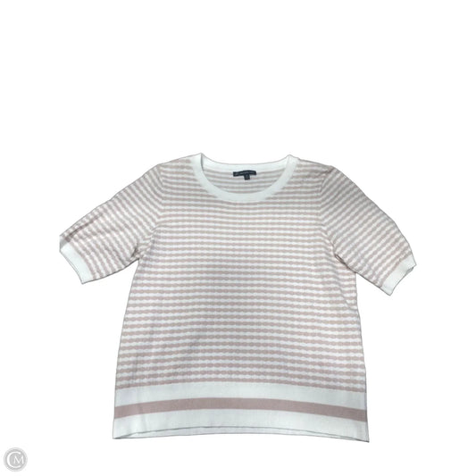 Sweater Short Sleeve By Adrianna Papell In Striped Pattern, Size: M