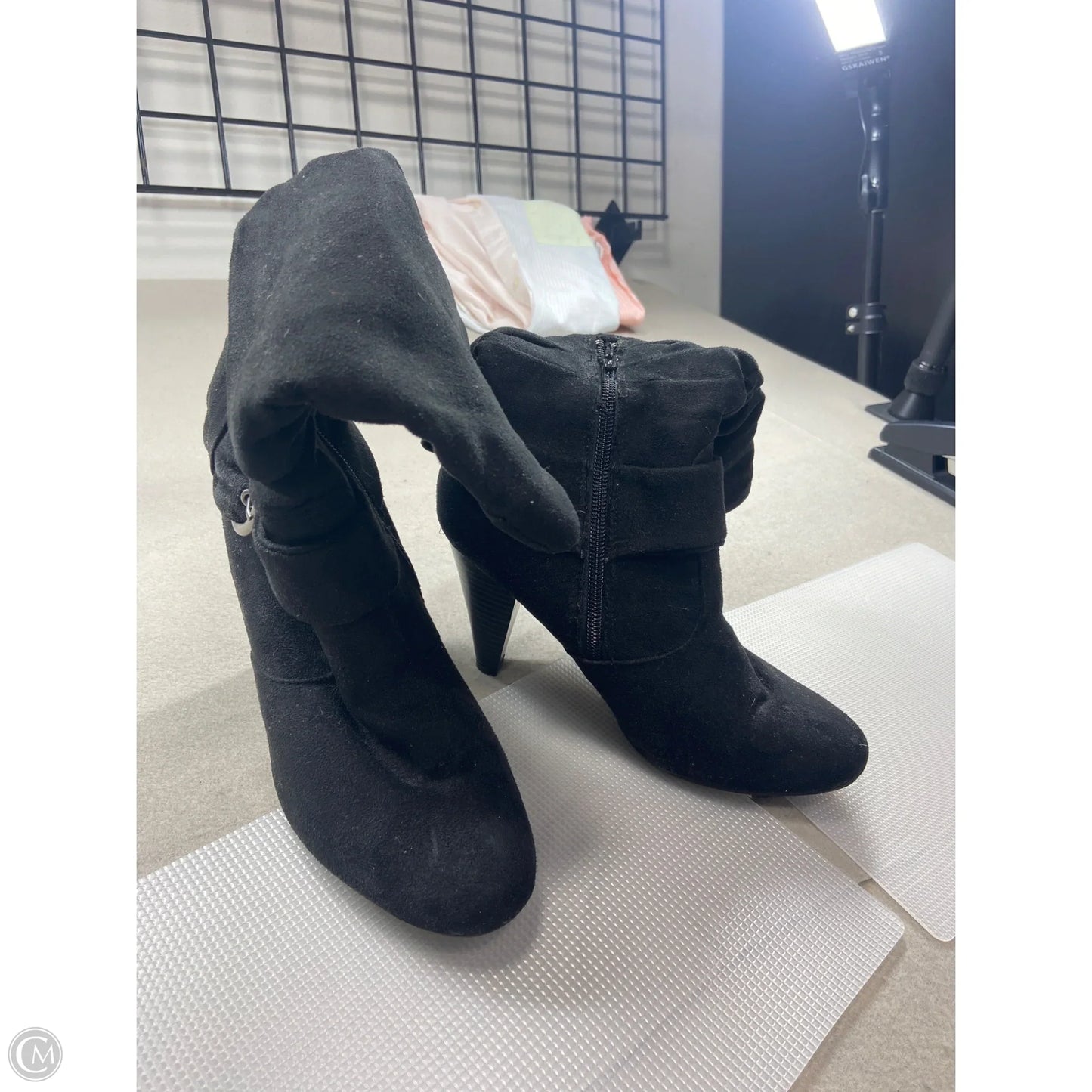 Boots Knee Heels By Apt 9 In Black, Size: 7.5