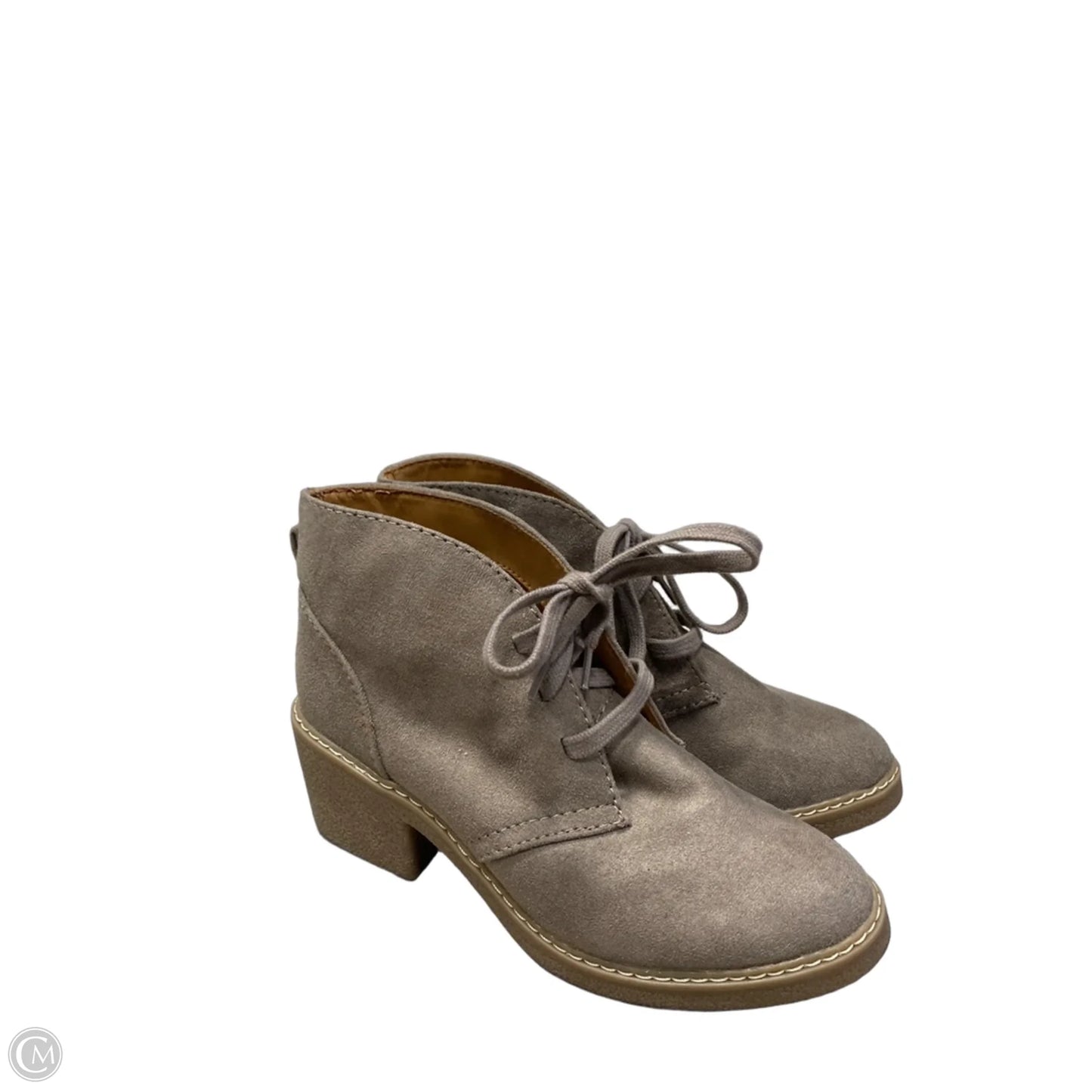 Boots Ankle Heels By Merona In Grey, Size: 6.5