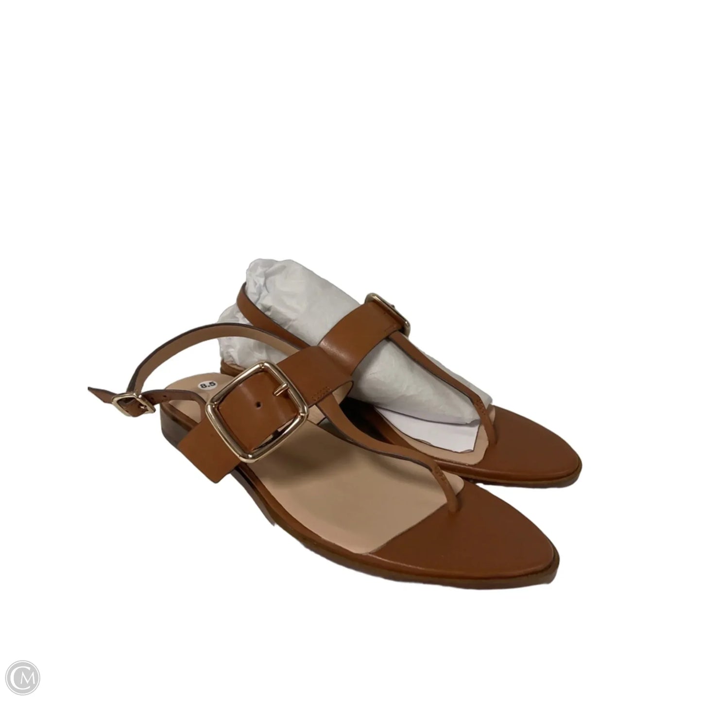 Sandals Flats By Clothes Mentor In Brown, Size: 8.5