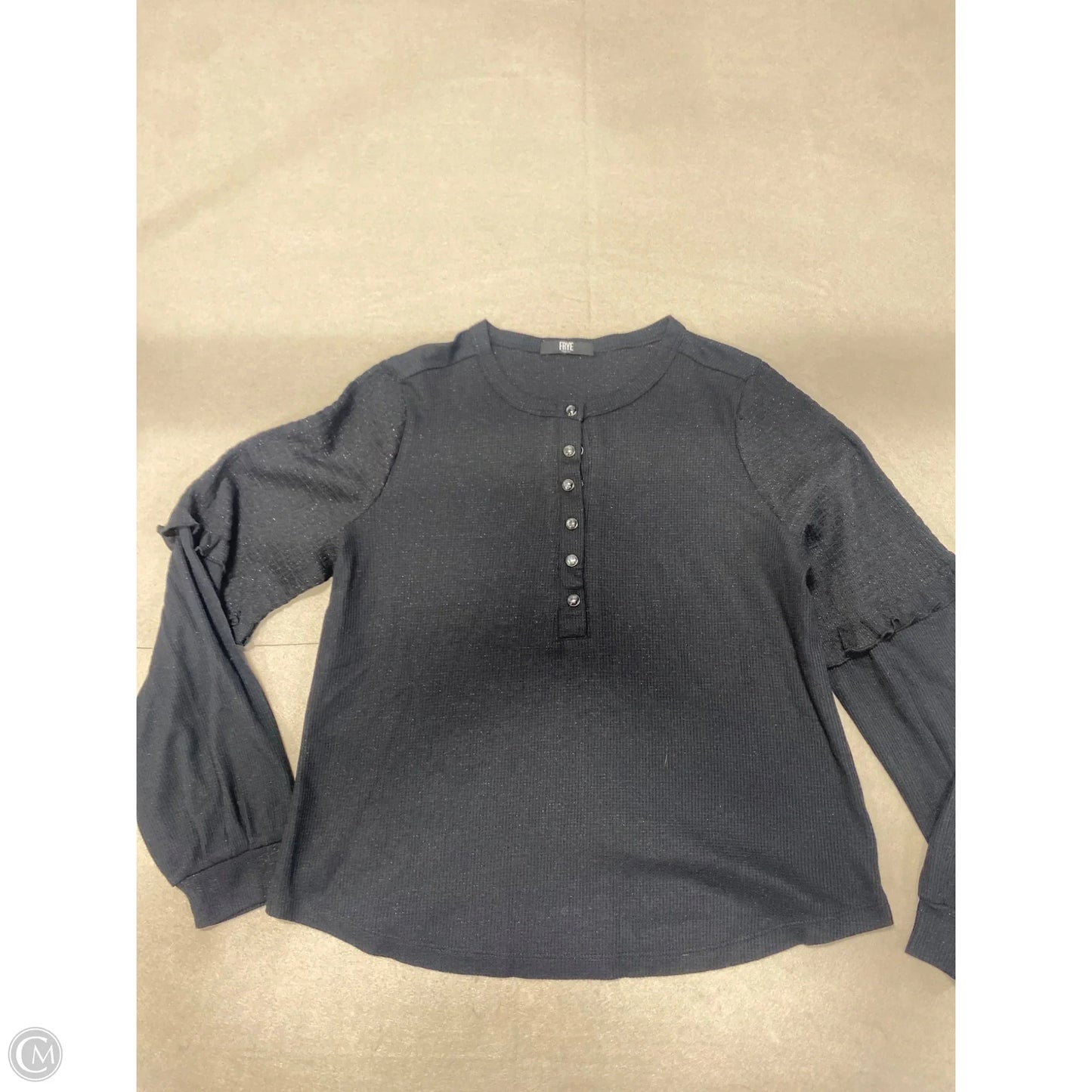 Top Long Sleeve Designer By Frye In Black, Size: S