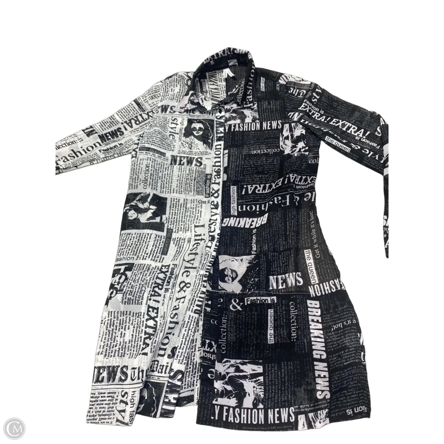 Tunic Long Sleeve By Live 4 Truth In Black & White, Size: M