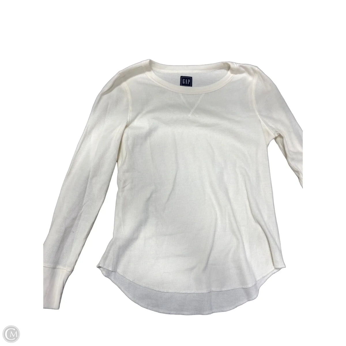 Top Long Sleeve By Gap In White, Size: M