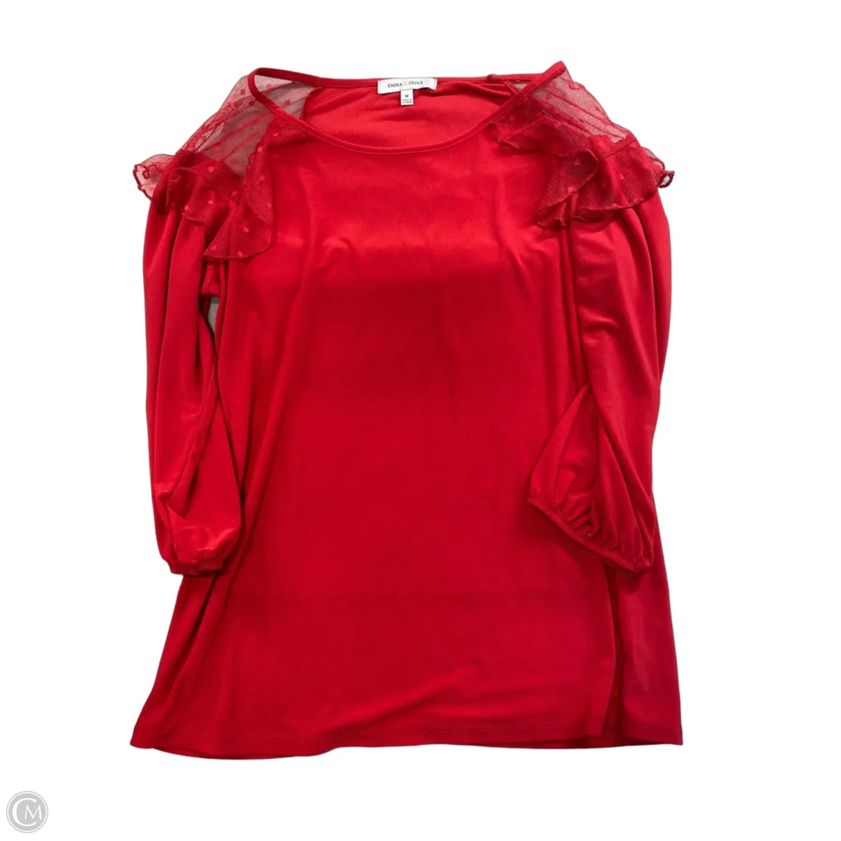 Top Long Sleeve By Clothes Mentor In Red, Size: M