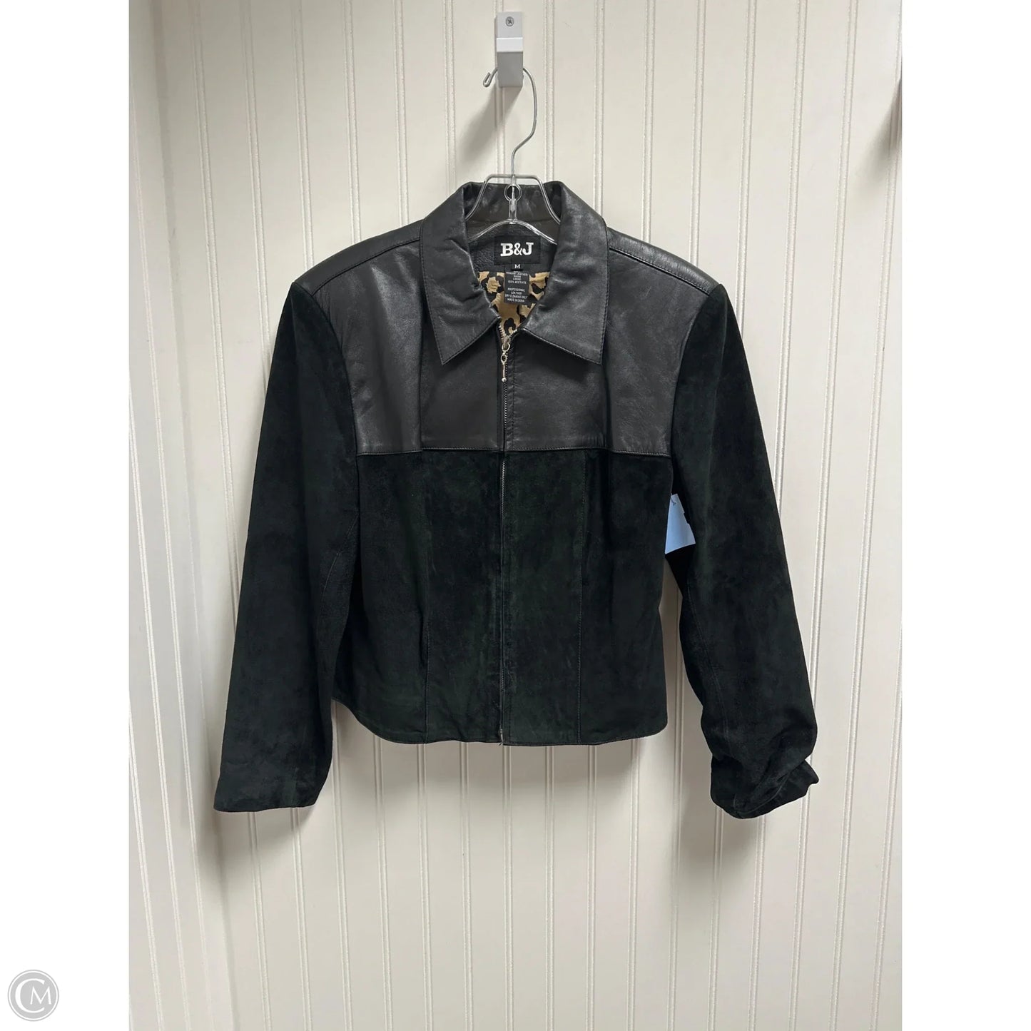 Jacket Leather By Clothes Mentor In Black, Size: M