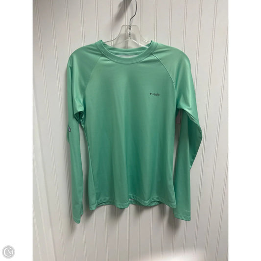 Athletic Top Long Sleeve Collar By Columbia In Green, Size: S
