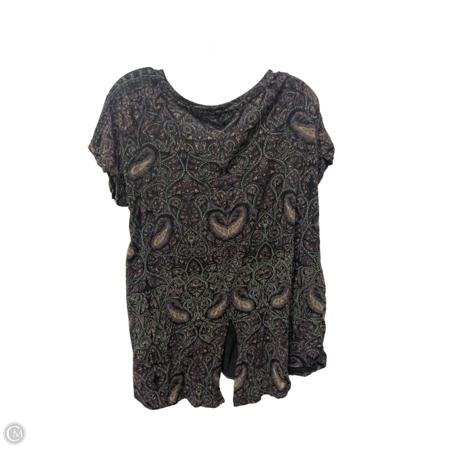 Top Short Sleeve By Lucky Brand In Paisley Print, Size: 1x