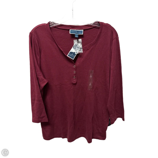 Top Long Sleeve By Karen Scott In Maroon, Size: L