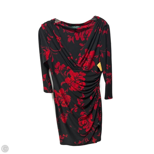 Dress Casual Midi By Ralph Lauren In Black & Red, Size: 10