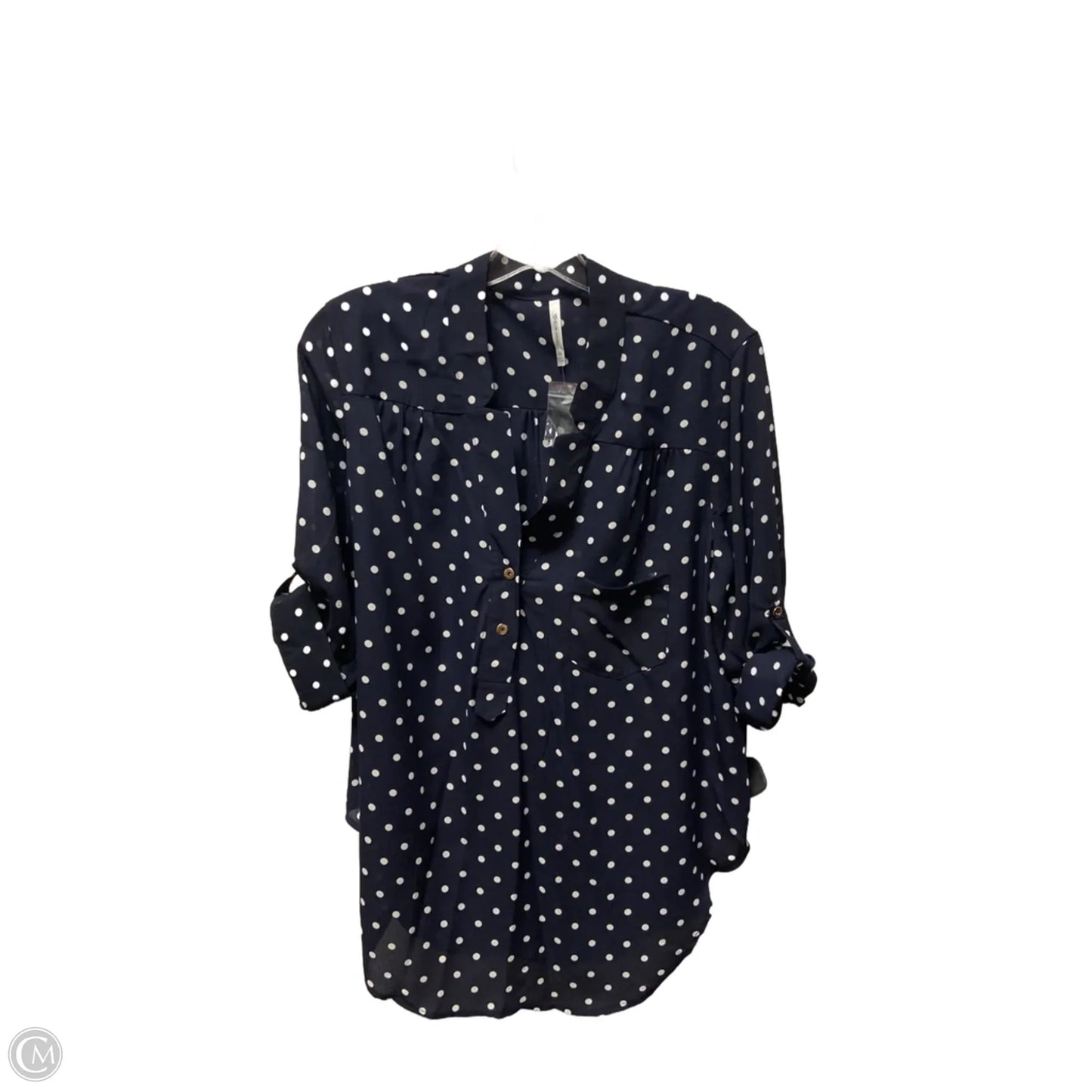 Top Long Sleeve By Clothes Mentor In Polkadot Pattern, Size: 2x