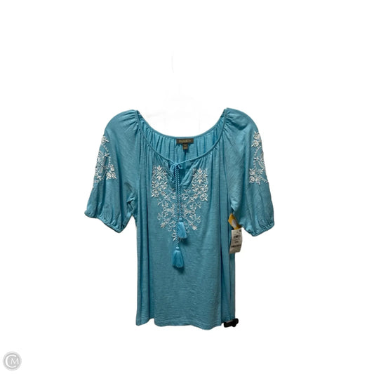 Top Short Sleeve By Style And Company In Blue & White, Size: M