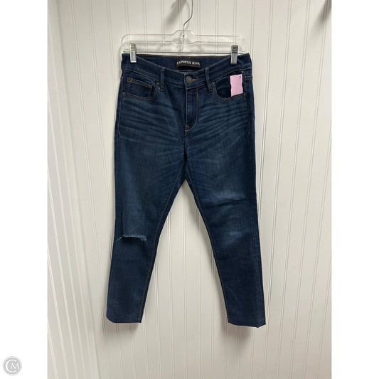Jeans Straight By Express In Blue Denim, Size: 6