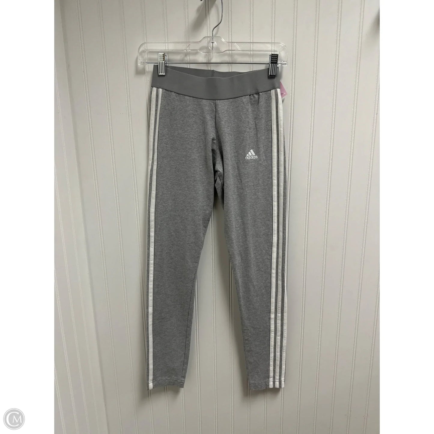 Athletic Leggings By Adidas In Grey & White, Size: 4
