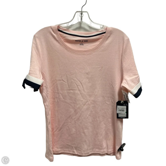 Top Short Sleeve By Nautica In Pink, Size: L
