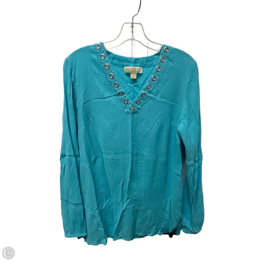 Top Long Sleeve By Michael By Michael Kors In Aqua, Size: S