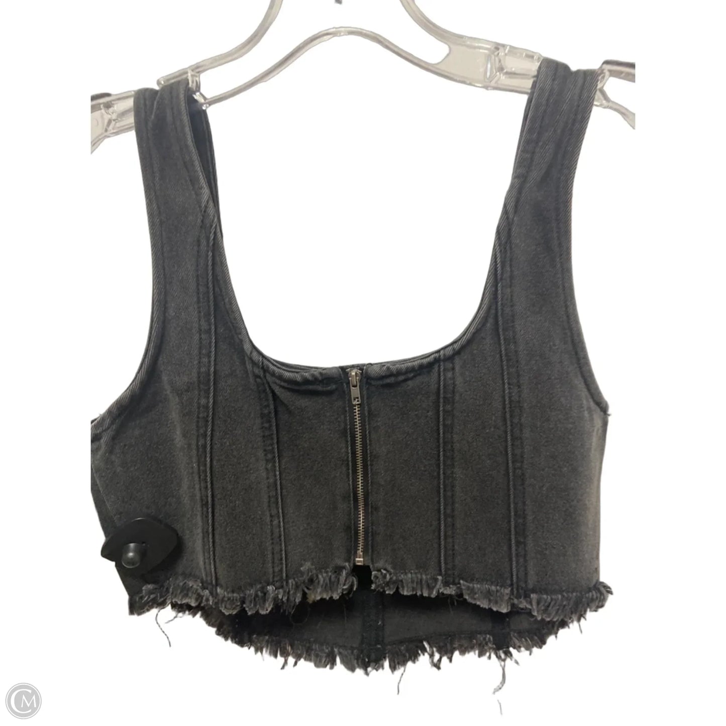 Top Sleeveless By Clothes Mentor In Black Denim, Size: M