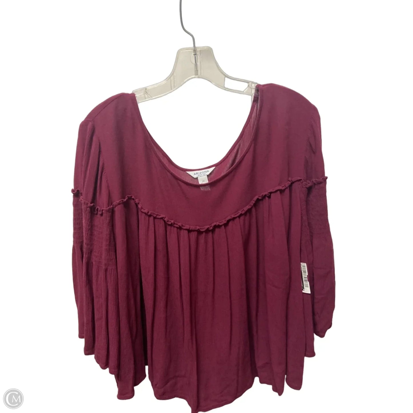 Top Long Sleeve By Arizona In Red, Size: 3x