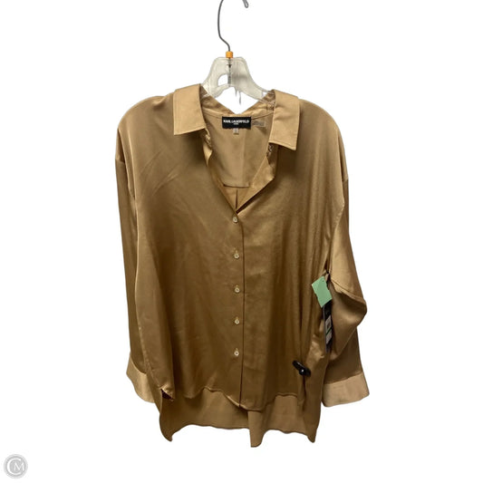 Top Long Sleeve Designer By Karl Lagerfeld In Gold, Size: Large