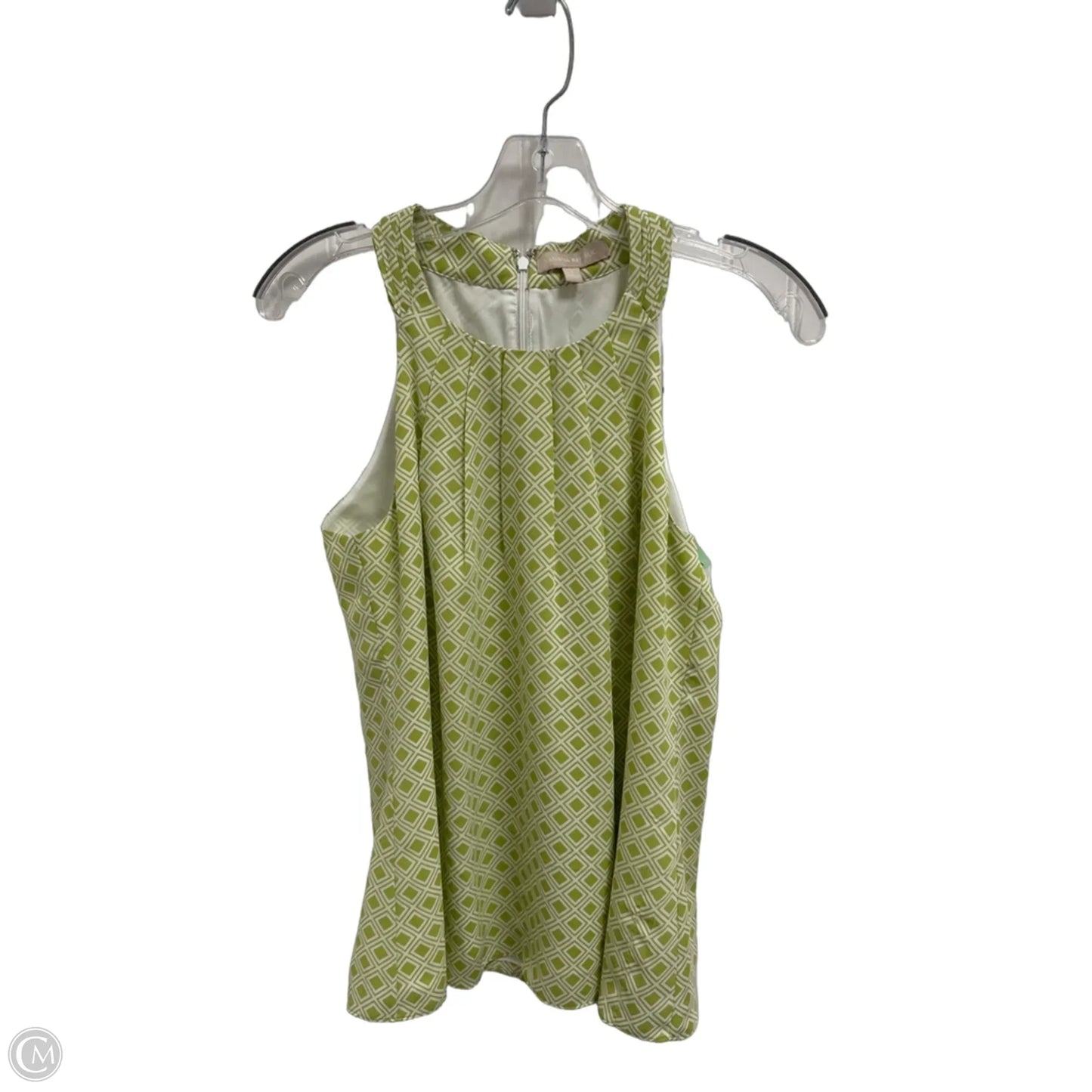 Top Sleeveless By Banana Republic In Green & White, Size: 6