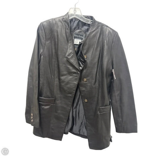 Jacket Leather By Clothes Mentor In Brown, Size: S
